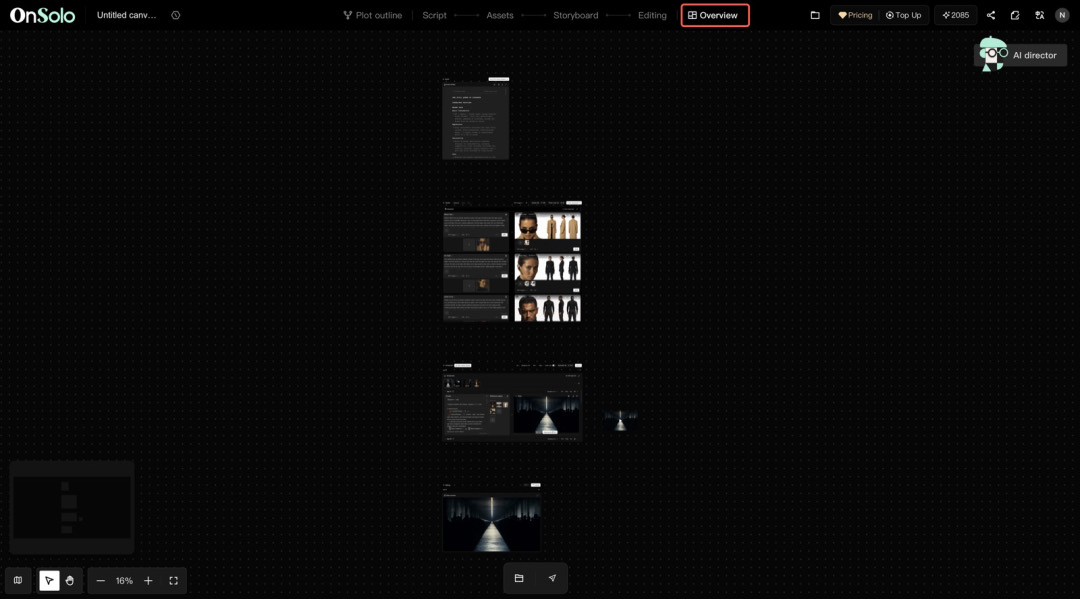 OnSolo canvas with the Overview tab highlighted
