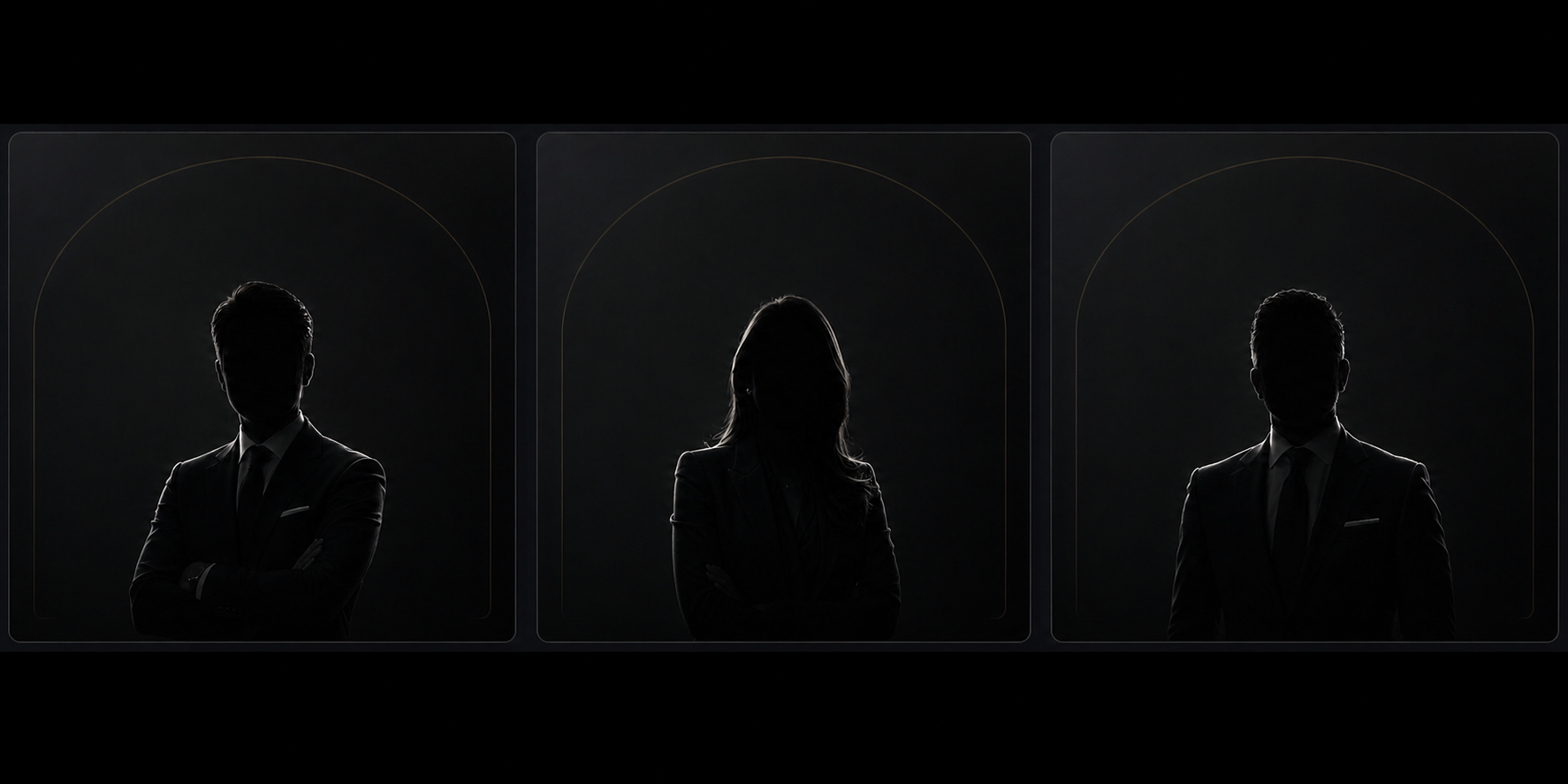 Anonymous professional jury silhouette with soft rim lighting